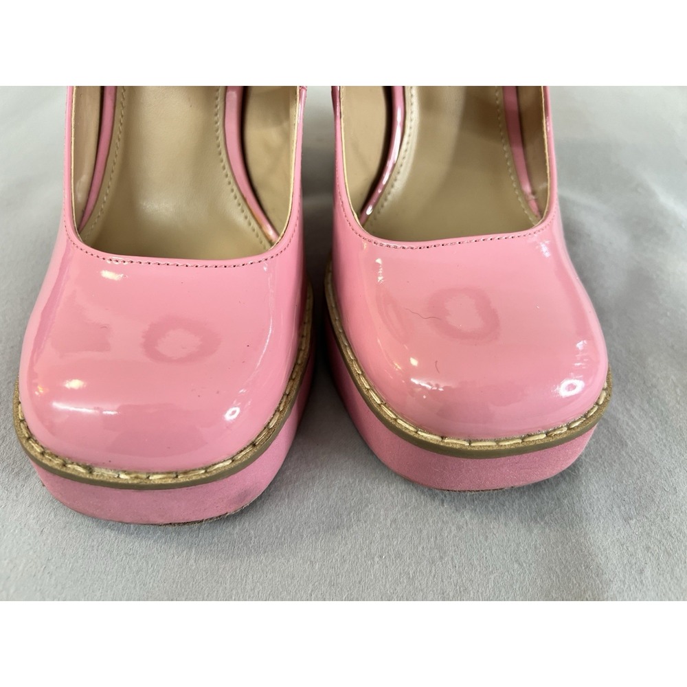 STEVE MADDEN Platform Twice Patent Babydoll Mary Jane Chunky Square Heel Sz 6.5 - Picture 6 of 15